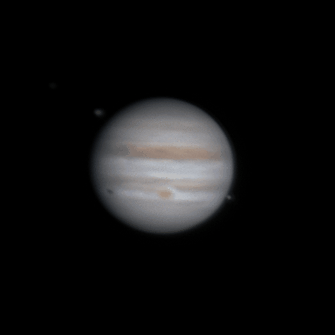 Animation of Jupiter's rotation over 40 minutes from 12 frames - Astrophotography