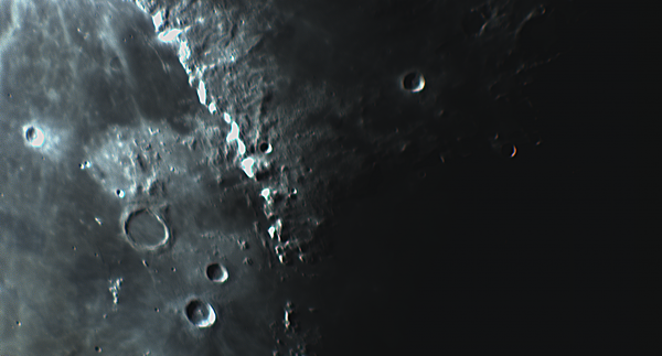 The area of the crater Archimedes and the Apennine Mountains - Astrophotography
