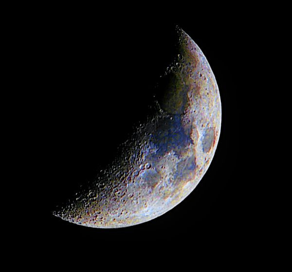 Coloured picture of the moon - Astrophotography