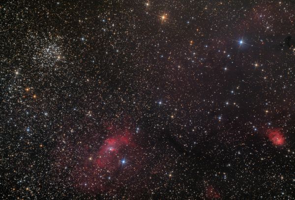 NGC 7654 (M52), NGC 7635 (Bubble Nebula), NGC 7538 (Northern Lagoon Nebula), LDN 1231, LDN 1230 - Astrophotography