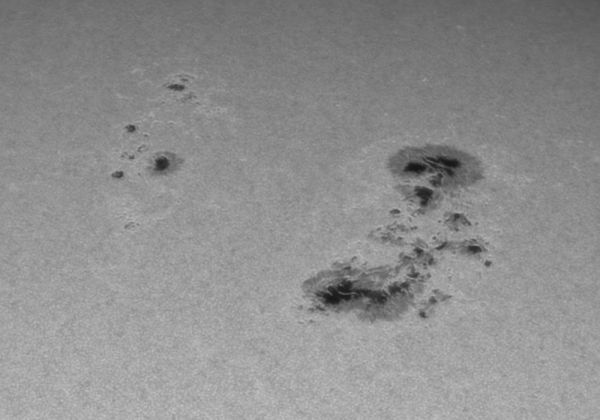 Sun 12.04.2025 - sunspot groups 4055 (right) and 4058 at 10:10 UTC+5 - Astrophotography