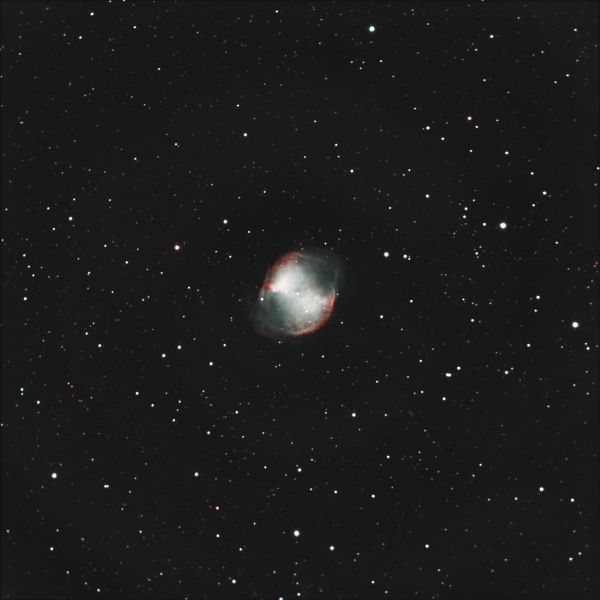 M27 Dumbbell Nebula from a balcony in Moscow - Astrophotography