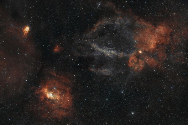 Bubble (NGC 7635), Claw (SH2-157), Northern Lagoon (NGC 7538), Dormouse (NGC 7510) - Astrophotography