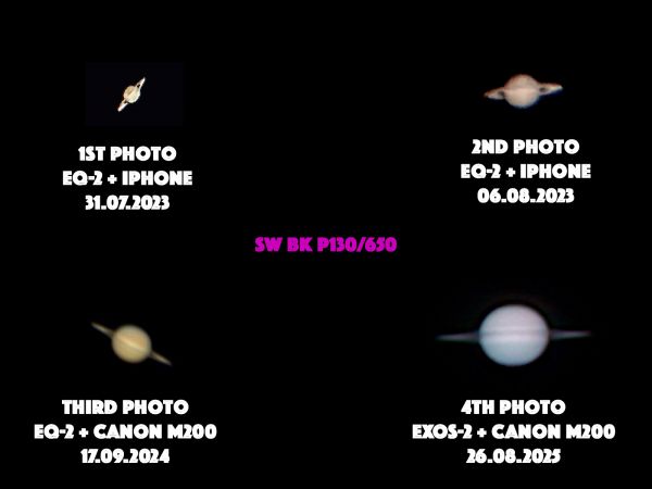 4 photos of Saturn 2023-2025 - Astrophotography