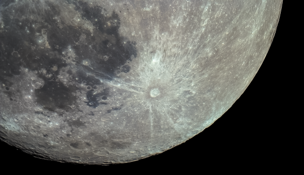 Rays of ejected material from the Tycho crater. Moon 09.01.2020. - Astrophotography