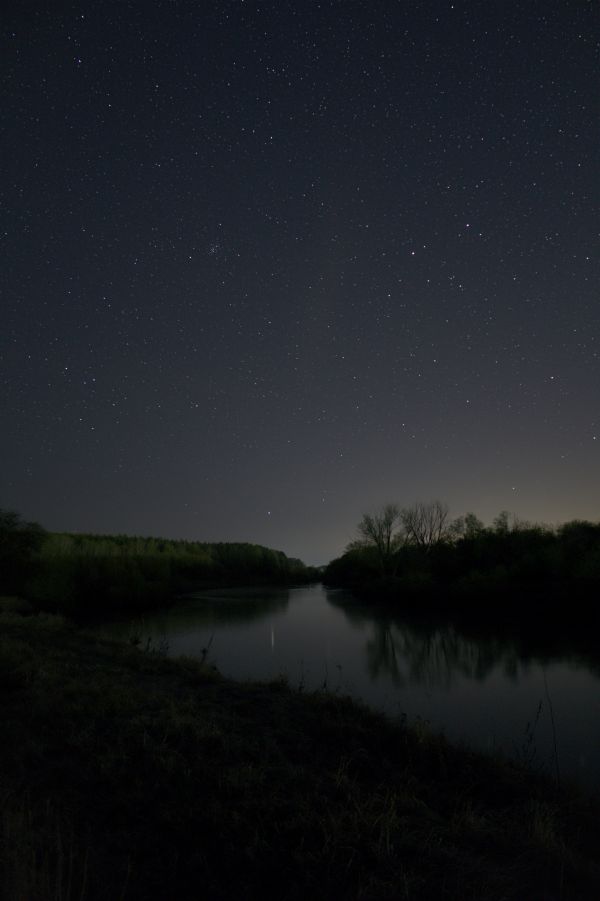 Starry Sky Above the River (Vertical Version) - Astrophotography