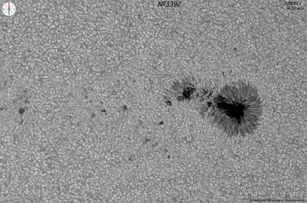 Sunspot Group No. 3392 on August 6, 2023. - Astrophotography