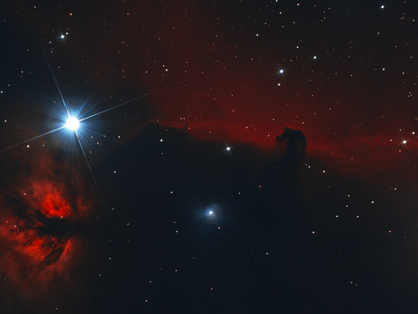 IC 434 (Horsehead Nebula)+Flame Nebula NGC 2024 (partially) - Astrophotography