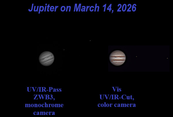 Jupiter in various filters. March 14, 2026. - Astrophotography