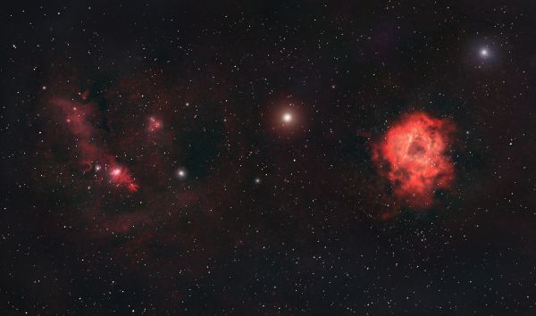 Cone Nebula and Rosette Nebula - Astrophotography