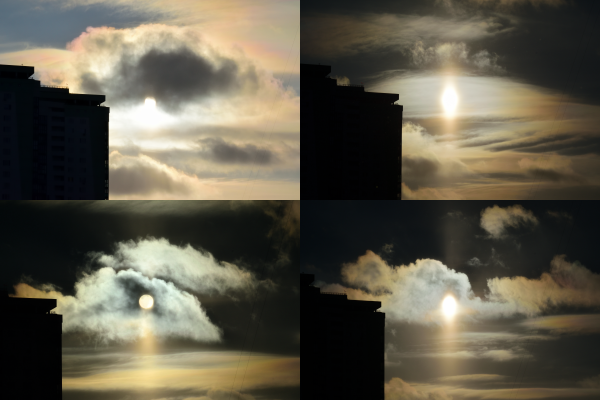 Solar pillar and iridescent clouds in Moscow (01.01.24) - Astrophotography