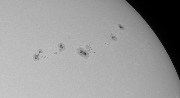Sun 18.07.2025 Sunspot groups: 4143, 4136, 4146, 4139. - Astrophotography