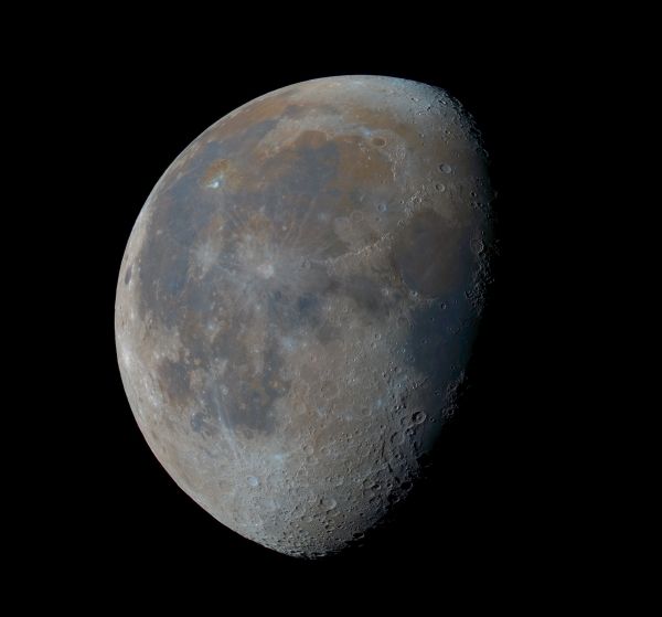 Color Panorama of the Moon at Prime Focus 07.29.21 - Astrophotography