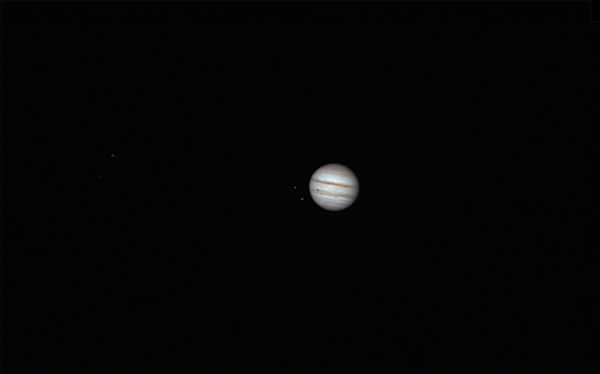 Jupiter and its moons: Europa, Callisto, Io, and Ganymede. August 2, 2022. - Astrophotography