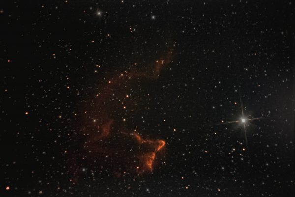 Ghost of Cassiopeia Nebula - IC63 and star Gamma Cassiopeiae. 13-14.08.2025 - Astrophotography