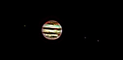 Jupiter, Io, Europa, and Ganymede (new version). - Astrophotography
