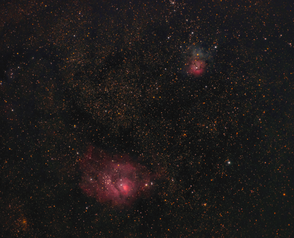 M8 Lagoon Nebula, M20 Trifid Nebula - Astrophotography
