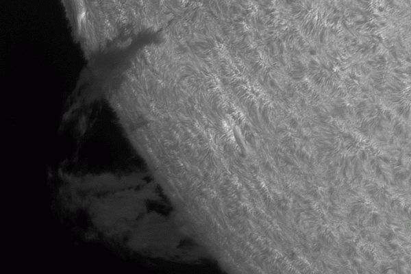 Animation of a prominence 01-06-2025 for 30 min. - Astrophotography
