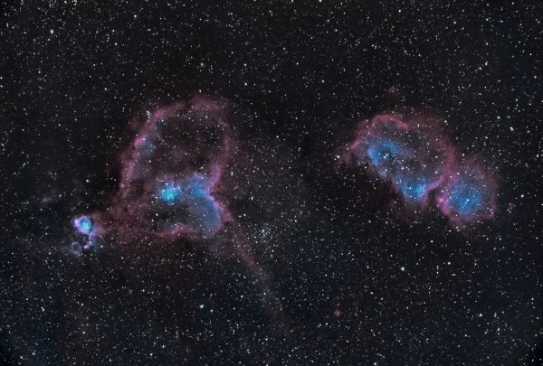 Heart (IC 1805), Soul (IC 1805) and Fish Head (IC 1795) - Astrophotography