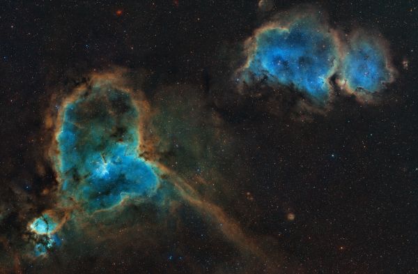 IC 1805 & IC 1848 Heart, Soul, Fish Head in SHO - Astrophotography