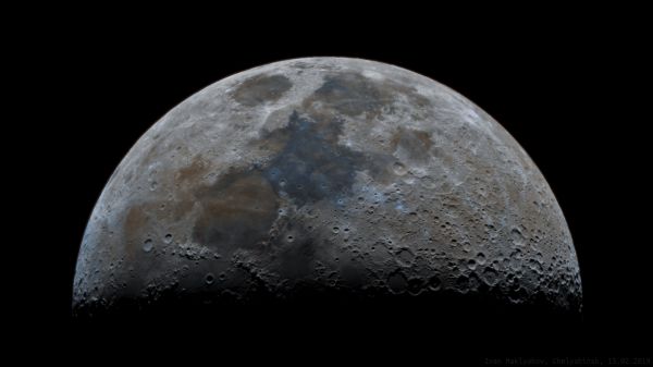 The Moon in enhanced colors. - Astrophotography