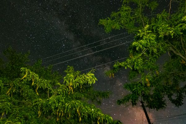 Striped Sky || Milky Way and street wires - Astrophotography