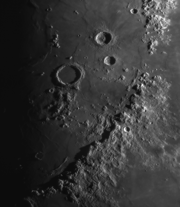 Moon, May 12, 2019. The Apennine Mountains. Mosaic of 2 images. - Astrophotography
