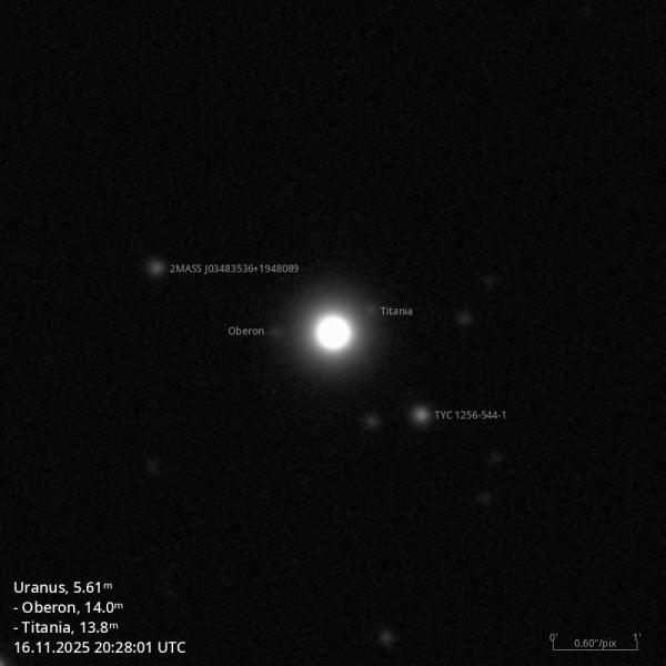 Uranus & moons animation - Astrophotography