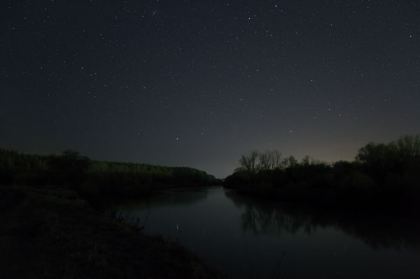 Starry sky above the river (horizontal version) - Astrophotography