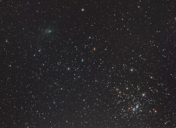 Comet C/2017 T2 (PANSTARRS) and the open cluster NGC 884 (Chi without Ash) - Astrophotography