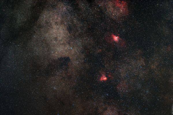 M 16 “Eagle nebula”, M 17 “Omega”. July 27, 2019. - Astrophotography