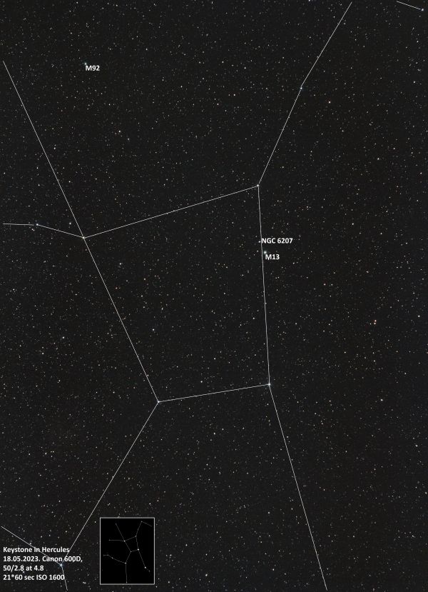 KeyStone in Hercules - annotated - Astrophotography