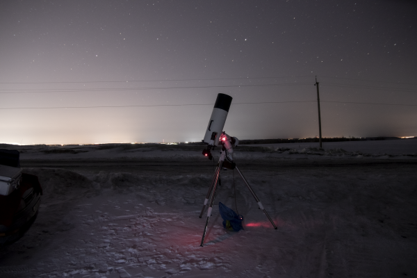 The process of photographing galaxy M 106 - Astrophotography