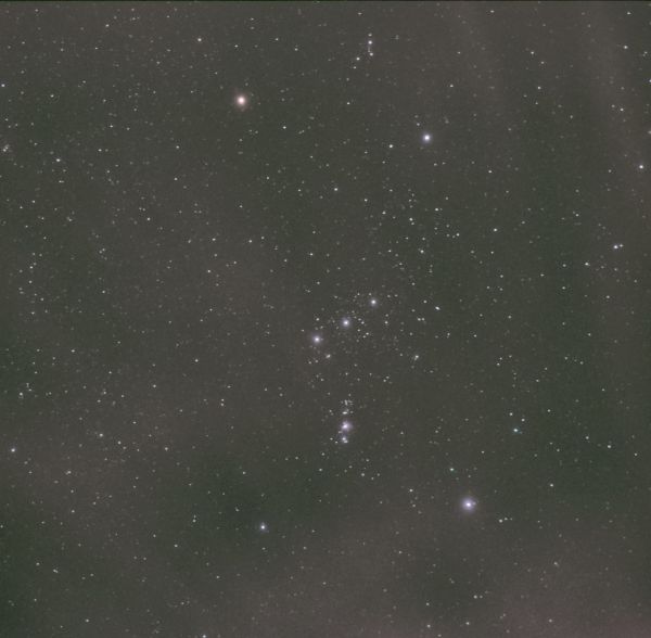 Orion Constellation (through a light haze) - Astrophotography