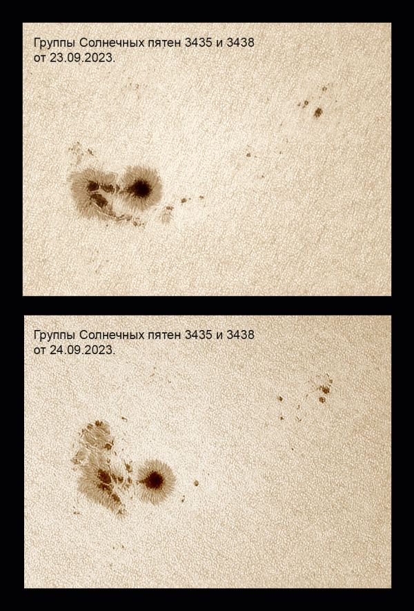 Changes in sunspot groups - Astrophotography