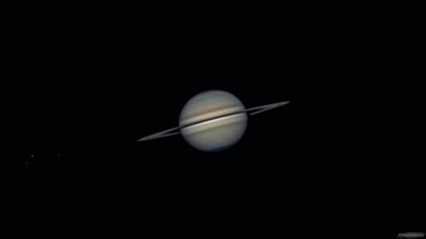 Saturn, Dione, Rhea, and Tethys - Astrophotography
