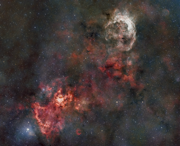 The Banana Nebula (NGC3199) and RCW49 - Astrophotography