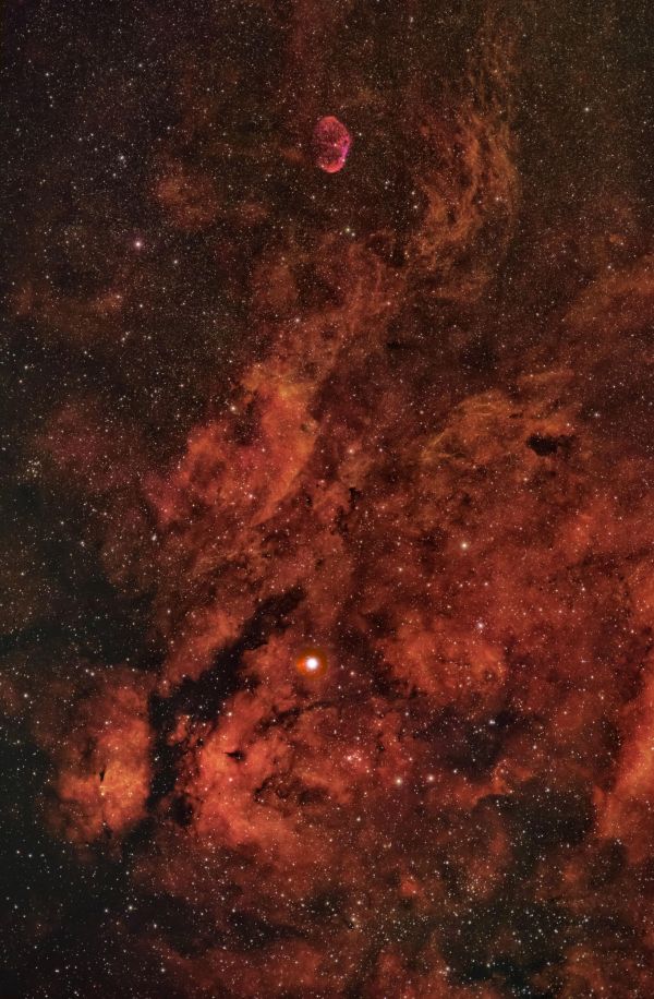 Ionized hydrogen clouds in the constellation Cygnus. - Astrophotography