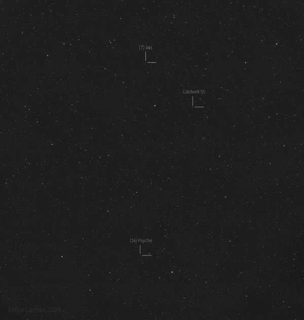 (7) Iris, (16) Psyche and C 55 - Astrophotography