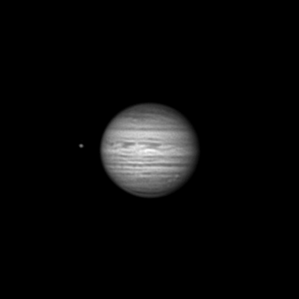 Jupiter and Io in Infrared at 850nm Wavelength - Astrophotography