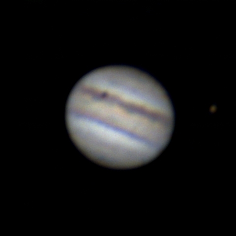 Jupiter + Ganymede + Io's shadow - Astrophotography