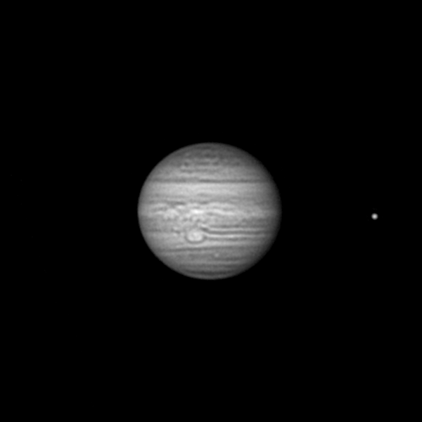 Jupiter and Io in the infrared range at a wavelength of 850nm, 14.06.21 - Astrophotography