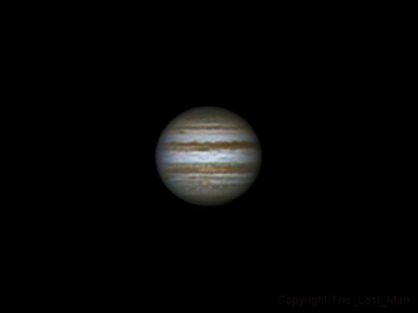Jupiter, 14 january 2015, 23:10 (4 frames on Winjupos) - Astrophotography