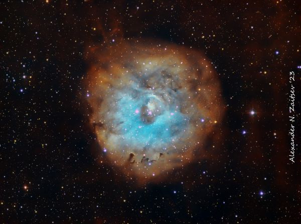 The Little Rosette Nebula (Sh2-170) in Hubble Space Telescope color palette. - Astrophotography