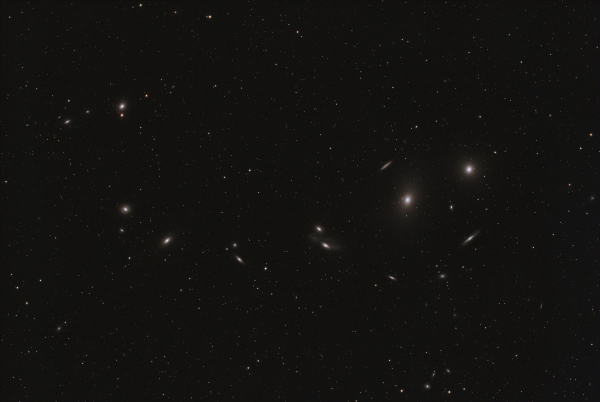 Markarian's Chain ( M84 (NGC 4374), M86 (NGC 4406), NGC 4477, NGC 4473, NGC 4461, NGC 4458, NGC 4438, NGC 4435) - Astrophotography