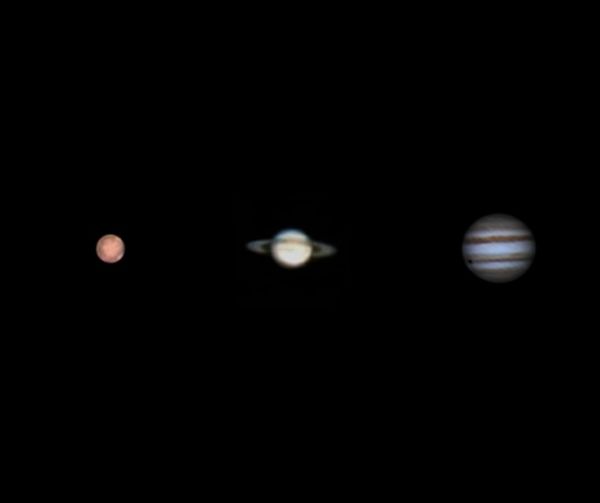 Visible sizes of planets - Astrophotography