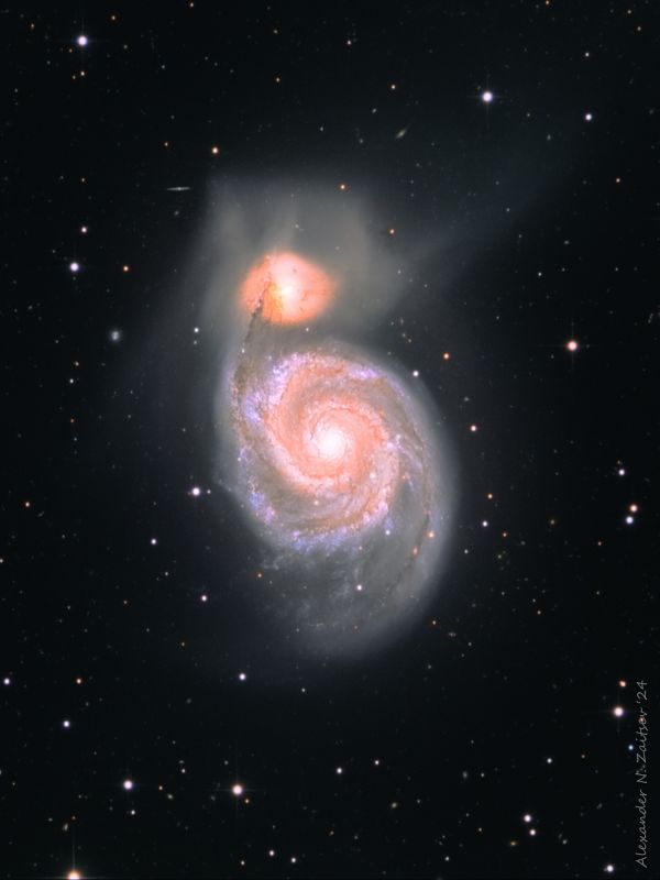 M51 in LRGB (crop) - Astrophotography