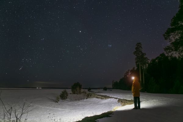 Night sky, village Oryol, winter constellations - Astrophotography