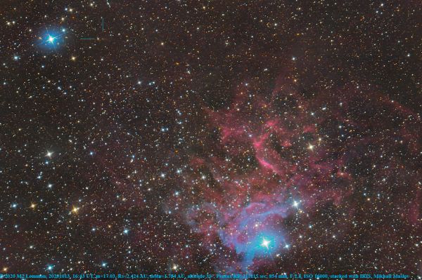 P/2020 M2 Lemmon near IC 405 the Flaming Star Nebula - Astrophotography