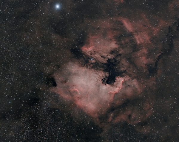 Deneb, North America Nebula NGC 7000, and Pelican Nebula IC 5070 - Astrophotography